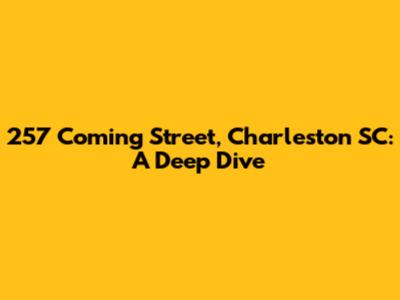 257 Coming Street, Charleston SC: A Deep Dive