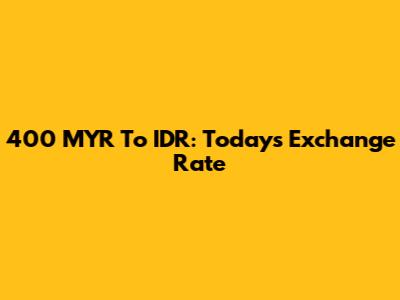 400 MYR To IDR: Today's Exchange Rate