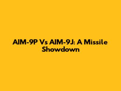 AIM-9P Vs AIM-9J: A Missile Showdown