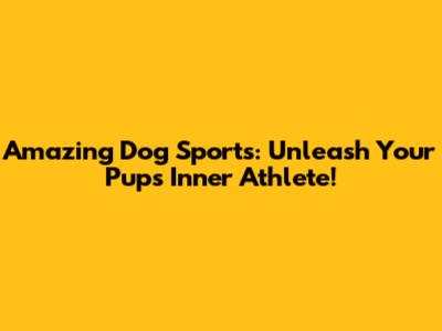 Amazing Dog Sports: Unleash Your Pup's Inner Athlete!