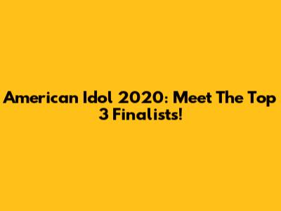 American Idol 2020: Meet The Top 3 Finalists!