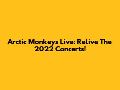Arctic Monkeys Live: Relive The 2022 Concerts!