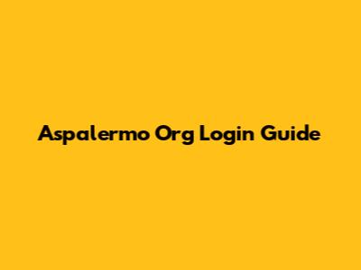 Aspalermo Org Login Guide