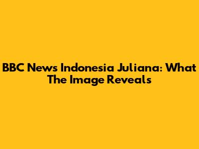 BBC News Indonesia Juliana: What The Image Reveals