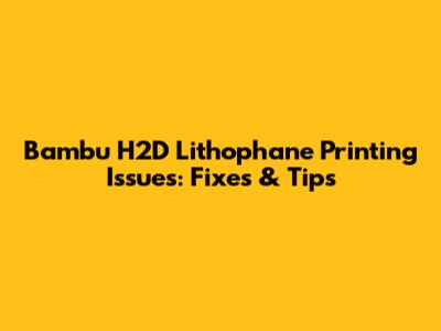 Bambu H2D Lithophane Printing Issues: Fixes & Tips