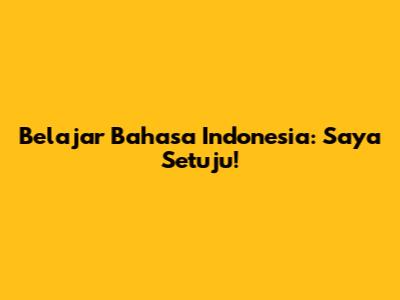 Belajar Bahasa Indonesia: Saya Setuju!