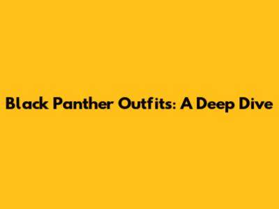 Black Panther Outfits: A Deep Dive
