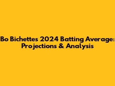 Bo Bichette's 2024 Batting Average: Projections & Analysis