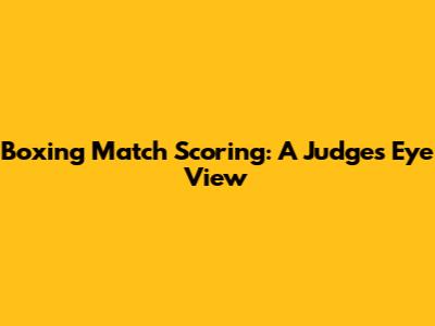 Boxing Match Scoring: A Judge's Eye View