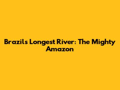 Brazil's Longest River: The Mighty Amazon