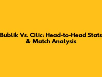 Bublik Vs. Cilic: Head-to-Head Stats & Match Analysis