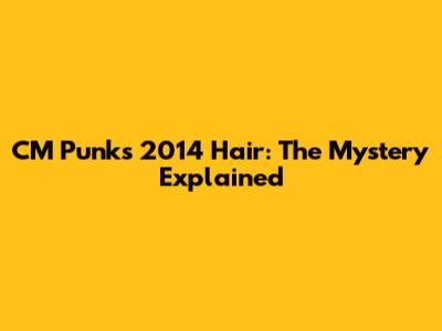 CM Punk's 2014 Hair: The Mystery Explained