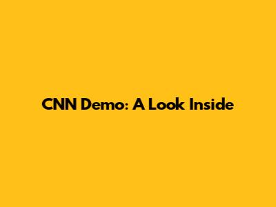CNN Demo: A Look Inside