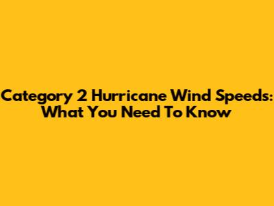 Category 2 Hurricane Wind Speeds: What You Need To Know