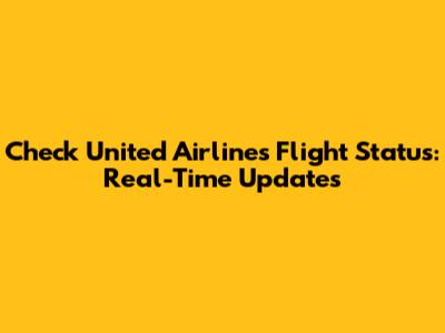 Check United Airlines Flight Status: Real-Time Updates