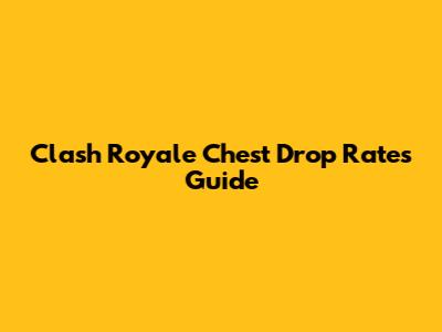 Clash Royale Chest Drop Rates Guide