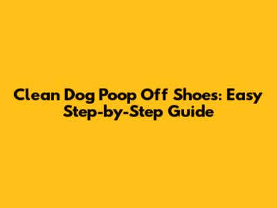 Clean Dog Poop Off Shoes: Easy Step-by-Step Guide