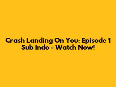 Crash Landing On You: Episode 1 Sub Indo - Watch Now!