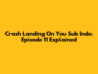 Crash Landing On You Sub Indo: Episode 11 Explained