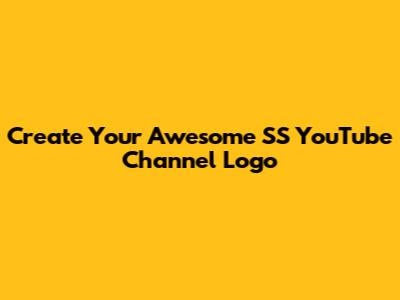Create Your Awesome SS YouTube Channel Logo