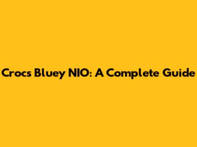 Crocs Bluey NIO: A Complete Guide