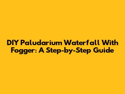 DIY Paludarium Waterfall With Fogger: A Step-by-Step Guide
