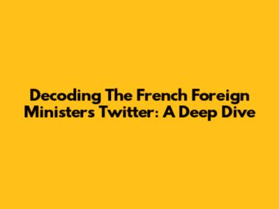 Decoding The French Foreign Minister's Twitter: A Deep Dive