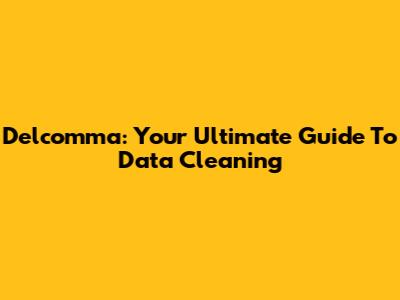 Delcomma: Your Ultimate Guide To Data Cleaning