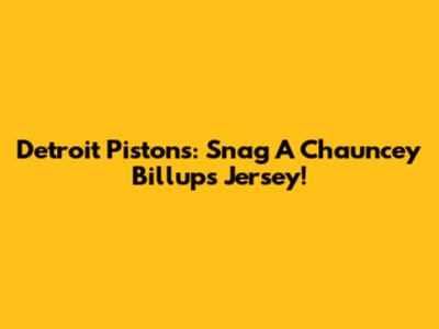 Detroit Pistons: Snag A Chauncey Billups Jersey!