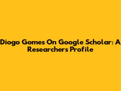 Diogo Gomes On Google Scholar: A Researcher's Profile