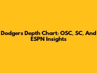 Dodgers Depth Chart: OSC, SC, And ESPN Insights