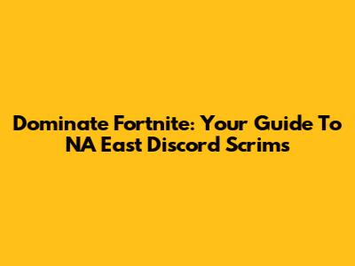 Dominate Fortnite: Your Guide To NA East Discord Scrims