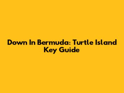 Down In Bermuda: Turtle Island Key Guide