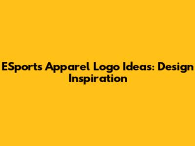 ESports Apparel Logo Ideas: Design Inspiration