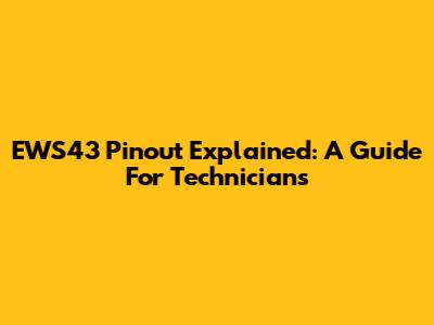 EWS43 Pinout Explained: A Guide For Technicians