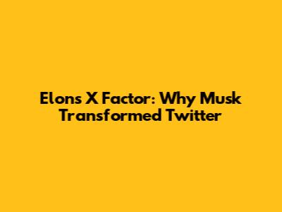 Elon's X Factor: Why Musk Transformed Twitter