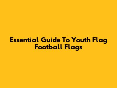 Essential Guide To Youth Flag Football Flags