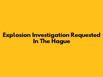 Explosion Investigation Requested In The Hague