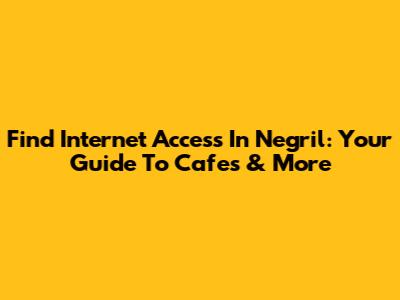 Find Internet Access In Negril: Your Guide To Cafes & More
