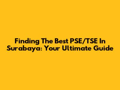 Finding The Best PSE/TSE In Surabaya: Your Ultimate Guide