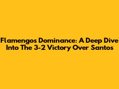 Flamengo's Dominance: A Deep Dive Into The 3-2 Victory Over Santos