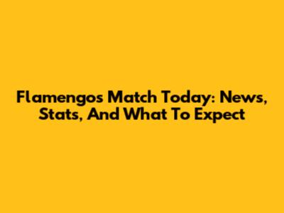 Flamengo's Match Today: News, Stats, And What To Expect