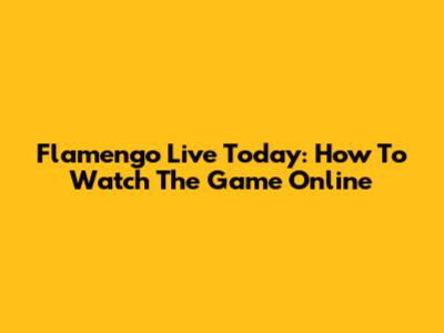 Flamengo Live Today: How To Watch The Game Online