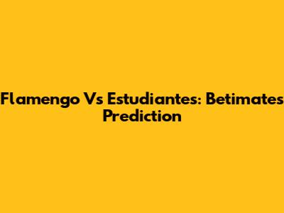 Flamengo Vs Estudiantes: Betimate's Prediction