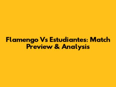 Flamengo Vs Estudiantes: Match Preview & Analysis