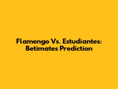 Flamengo Vs. Estudiantes: Betimate's Prediction