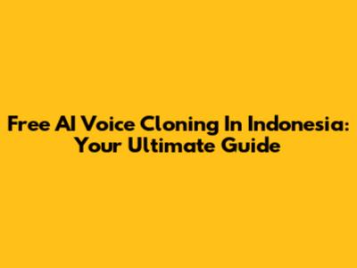 Free AI Voice Cloning In Indonesia: Your Ultimate Guide