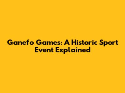 Ganefo Games: A Historic Sport Event Explained