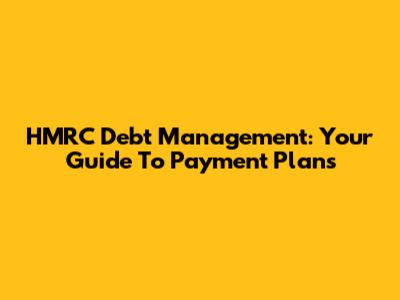 HMRC Debt Management: Your Guide To Payment Plans