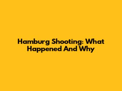 Hamburg Shooting: What Happened And Why